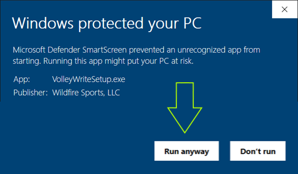 Windows alert for unknown software