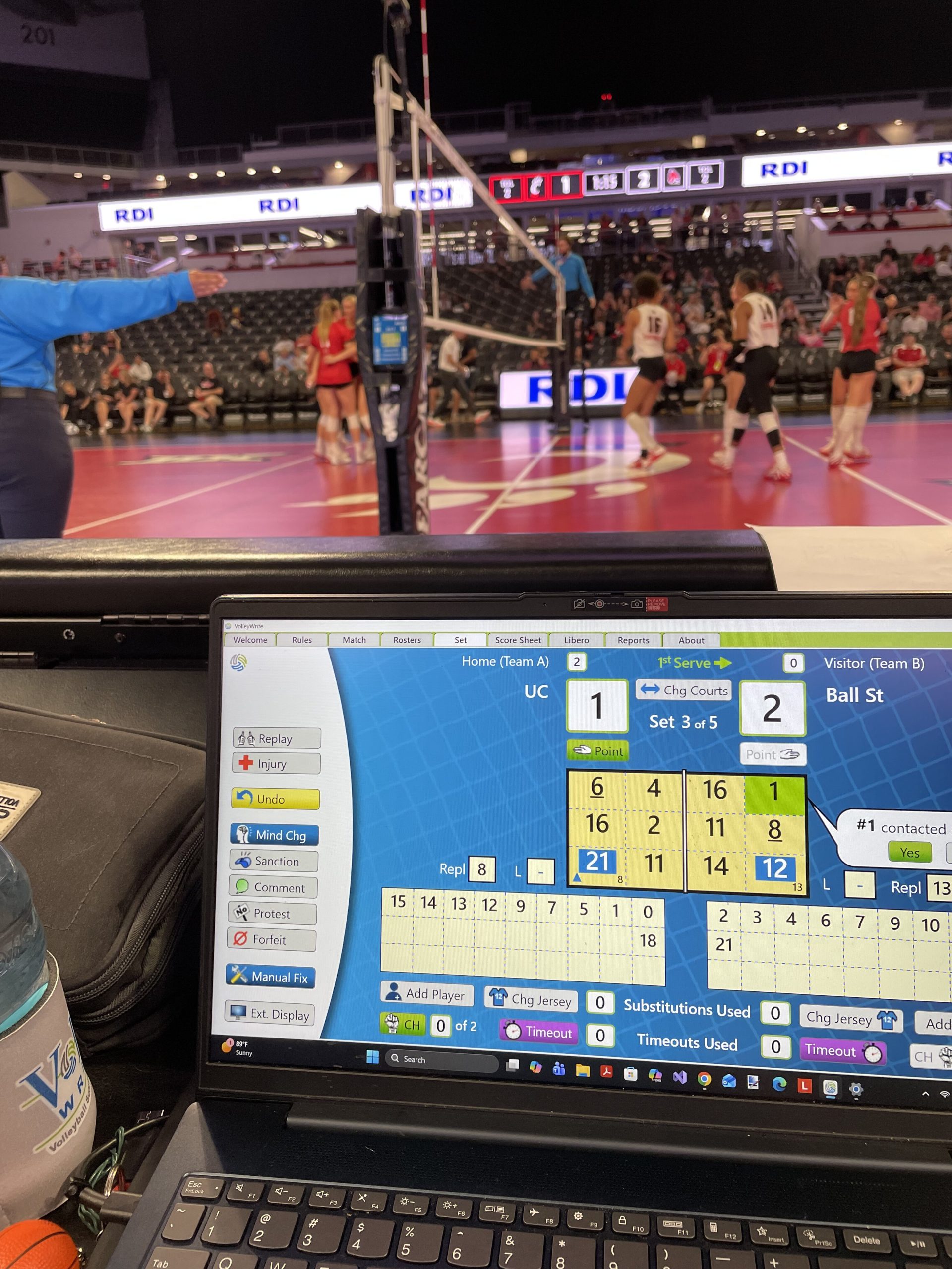 Image of VolleyWrite scorer using the Buddy app on an iPad
